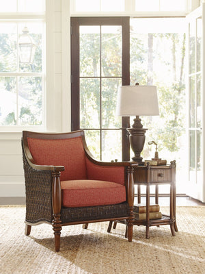 Lexington Tommy Bahama Home Flamingo Octagonal End Table: Exquisite Caribbean-inspired Design With Green Penn Shell Top & Brass Accents Caribbean Sunset  593-951