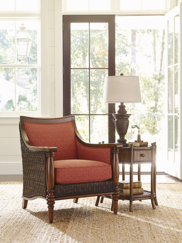 Lexington Tommy Bahama Home Flamingo Octagonal End Table: Exquisite Caribbean-inspired Design With Green Penn Shell Top & Brass Accents Caribbean Sunset  593-951