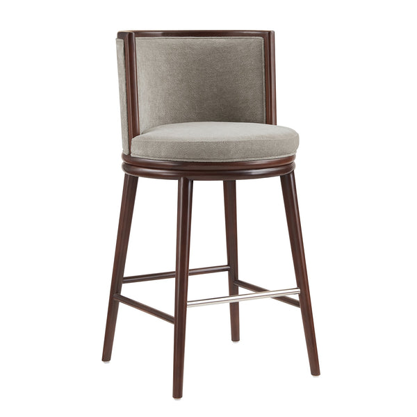 English Elm Evalyn Contemporary Textured Chenille Barstool With Durable Beech Wood Legs For Stylish Comfort B365P398061