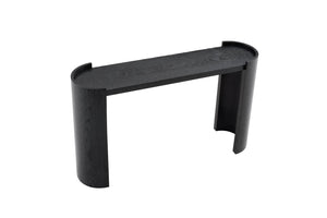 English Elm Double-layer Matte Black Console Table Curved Shelf Minimalist Entryway Sofa Side W3875P388009