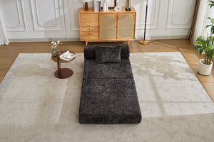 English Elm Compression Convertible Floor Sofa Bed - Versatile Modular Seating & Sleeping Solution In Black W3723P345653