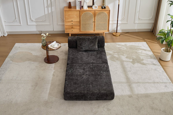 English Elm Compression Convertible Floor Sofa Bed - Versatile Modular Seating & Sleeping Solution In Black W3723P345653