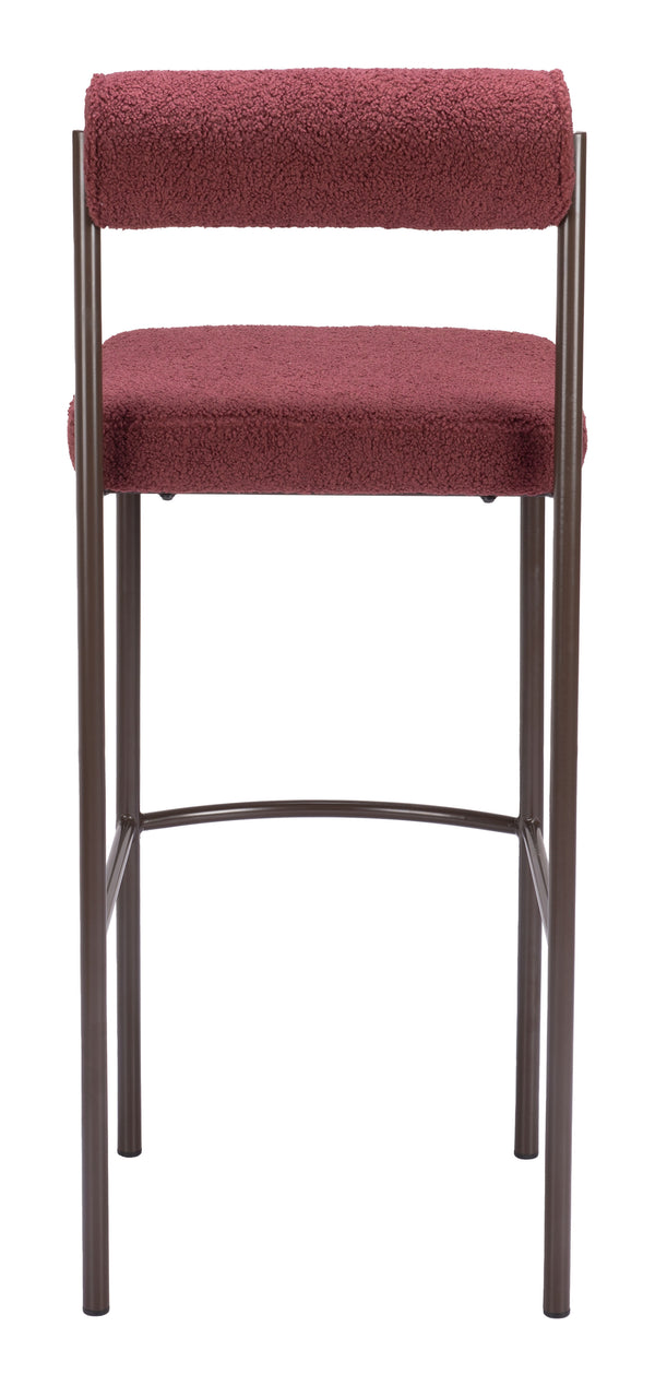 Livorno Barstool - Set of 2 Red & Bronze 109814 Zuo Modern