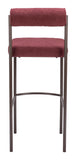 Livorno Barstool - Set of 2 Red & Bronze 109814 Zuo Modern