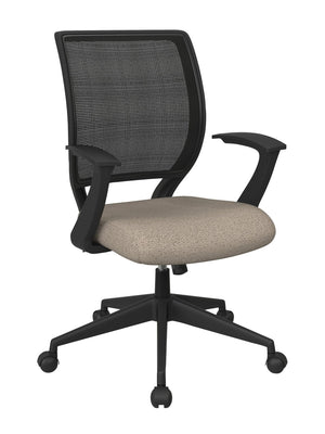 OSP Home Furnishings Screen Back Ergonomic Mesh Task Chair with Lumbar Support and T Arms for Home Office Cotton EM51022N-K008