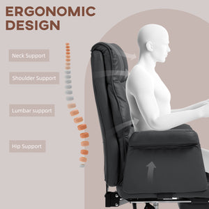 English Elm Homcom Ergonomic Executive Office Chair With Footrest, Reclining Pu Leather Design For Ultimate Comfort W2225P250008