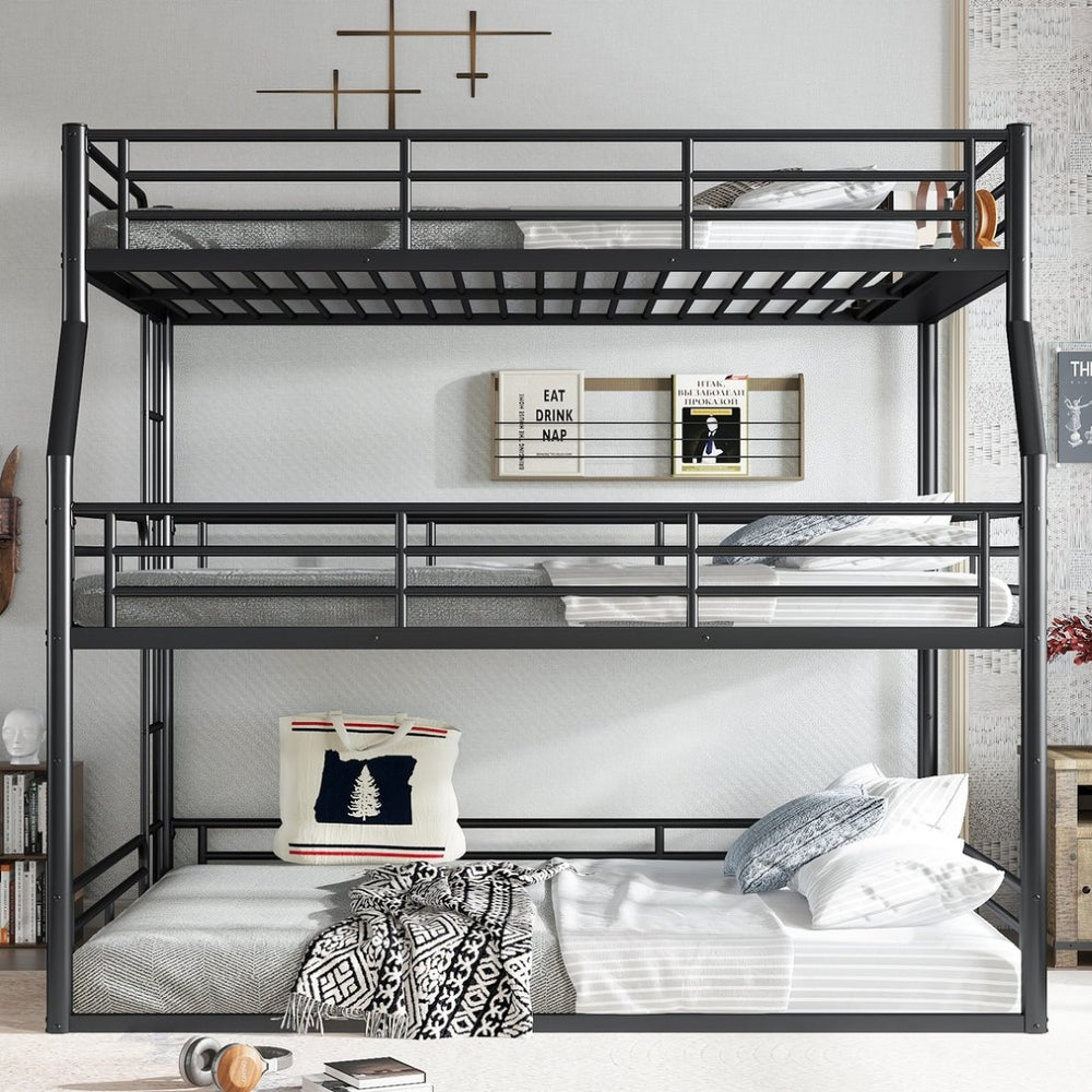 English Elm Twin Xl Solid Pine Loft Bed with Built-in Led Lighting and Storage Shelves Black W1580S00586
