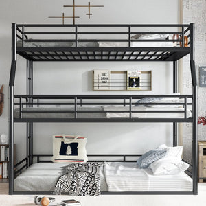 English Elm Twin Xl Solid Pine Loft Bed with Built-in Led Lighting and Storage Shelves Black W1580S00586