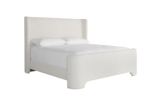 Sunpan Ives Bed - Elegant Upholstered Design with Curved Profile, No Box Spring Required for Ultimate Comfort King