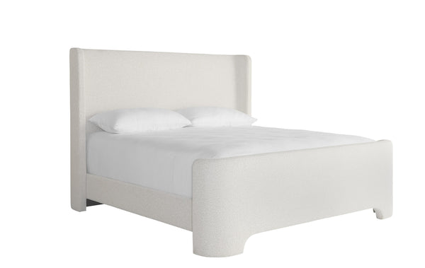 Sunpan Ives Bed - Elegant Upholstered Design with Curved Profile, No Box Spring Required for Ultimate Comfort King