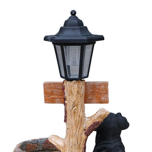 English Elm Labrador Solar Garden Statue with Led Glow and Built-in Succulent Planter Basin W5398P464239