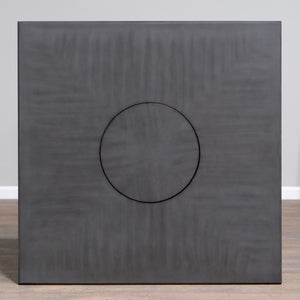 English Elm Wallace & Bay - Gray Dining Table with Lazy Susan and Lower Storage Shelf, Soft Gray Wood Finish, Space-Saving Stylish Design B361P384479