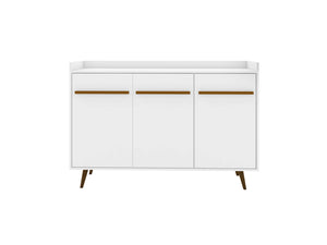 English Elm Bradley 54" Sideboard with Soft-Close Doors, Dip-Style Top, Concealed Shelves for Media Storage White B365P398260