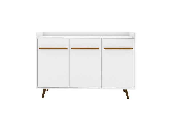 English Elm Bradley 54" Sideboard with Soft-Close Doors, Dip-Style Top, Concealed Shelves for Media Storage White B365P398260