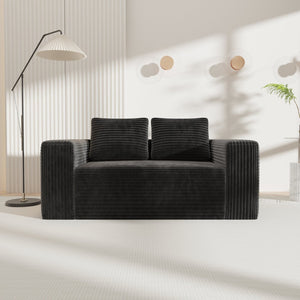 English Elm Sofa in a Box Memory Foam Floor Loveseat Corduroy Upholstered Studio Lounge Couch W1960P334843