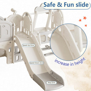 English Elm Toddler Playset 11 in 1 Hdpe Indoor Outdoor Swing Slide Basketball Climbing Set W509P227266