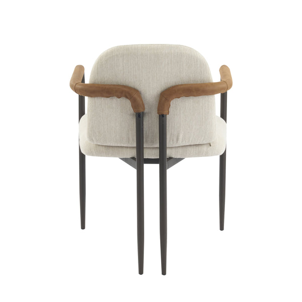 English Elm Christopher Knight Home® - Dinning modern iron-frame dining chair set of 2 with durable fabric seats, compact, stylish and sturdy Beige,Espresso N771P247180M