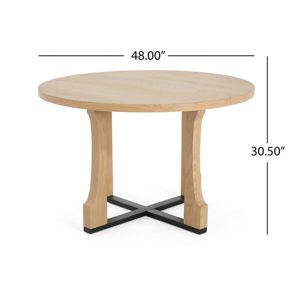 English Elm Christopher Knight Home® - 48" Round Dining Table In Natural Ash - Compact Farmhouse Design For Cozy Spaces & Easy Assembly N771P240936A