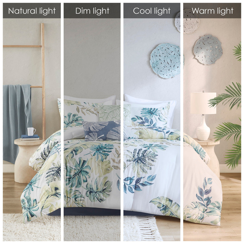 English Elm Cotton Harbor House Lorelai 6-Piece Comforter Set with Tropical Blue-Green Print, OEKO-TEX Certified Multi 22.83 L x 20.87 W x 18.5 H B03595739