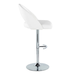 English Elm Adjustable Swivel Barstools Set of 2 Fabric Seat Black Metal Base Kitchen Counter White B202S02012