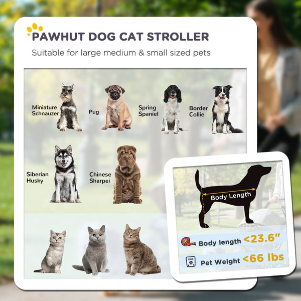 English Elm Dog Stroller for Large Breeds up to 66 Lbs with One Click Fold and Mesh Ventilation T3971P406423