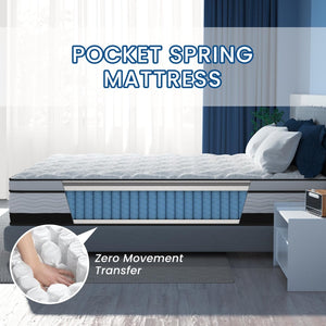 English Elm 14 Inch Full Hybrid Mattress Gel Foam Pocket Coils Medium Firm Sleep Support B2716P329689