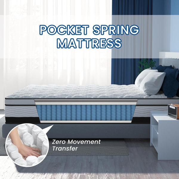 English Elm 14 Inch Full Hybrid Mattress Gel Foam Pocket Coils Medium Firm Sleep Support B2716P329689