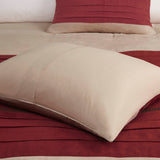 Madison Park Palmer Transitional 7 PC Pieced Faux Suede Comforter Set MP10-2268 Red