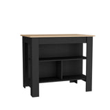 English Elm Kitchen Island Ada, Kitchen, Black / Light Pine