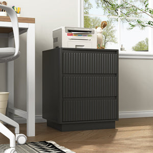 English Elm (set Set of 2 Modern End Tables with Usb-c Charging and Three Drawer Storage for Any Room Black W409P414473