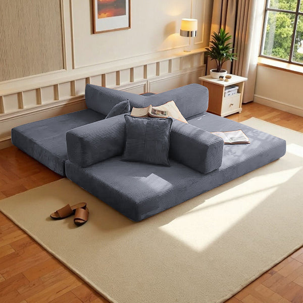 English Elm 2-In-1 Convertible Modular Sofa Bed - Space-Saving Memory Foam Lounge For Small Living Spaces - Gray W3653P355617