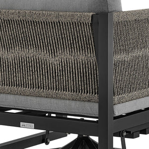 English Elm Mareike Outdoor Swivel Glider Chair Rust Proof Aluminum Frame Patio Lounge Seating Gray B2736P464906