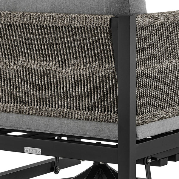 English Elm Mareike Outdoor Swivel Glider Chair Rust Proof Aluminum Frame Patio Lounge Seating Gray B2736P464906