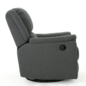 English Elm Christopher Knight Home® - Charcoal Glider Recliner Swivel Chair - Compact Manual Reclining Fabric Seat, Plush Ergonomic Comfort 61368.00CCL