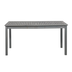 English Elm Walker Edison - Contemporary Slat-Top Acacia Wood Outdoor Dining Table - Grey Wash