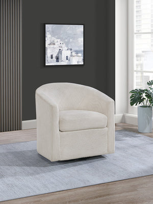 English Elm Swivel Corduroy Accent Chair with U-shaped Back for Cozy Living Room Reading Nooks B089P416572