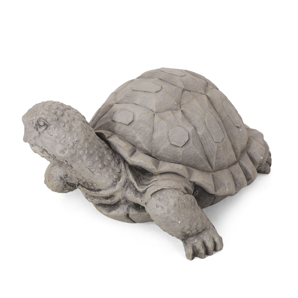 English Elm Christopher Knight Home® - TURTLE Handcrafted Outdoor Garden Statue in Dark Gray Cast Stone, Weather-Resistant Vintage Accent (12.5" W) 70872.00DGRY