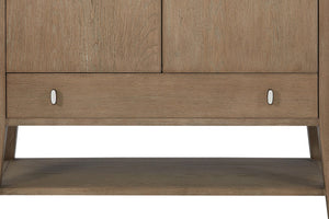 English Elm Door Chest Toffee Solid Wood & MDF Cabinet with Soft-Close Hinges, Adjustable Shelves, Drawers, Shelf B2699P323475
