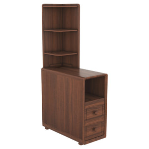 English Elm End Table With Charging Station, Ample Storage & Warm Walnut Finish For Bedroom Or Living Room W2593P289144