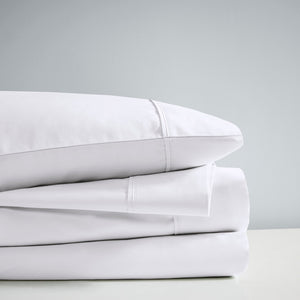 English Elm 4-piece King Sateen Cotton Blend Sheet Set with Cooling Moisture Wicking Peached Finish White B035P437431