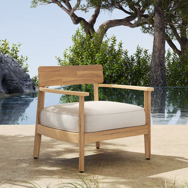 English Elm Christopher Knight Home® - Mallorca Acacia Wood Club Chair With Plush Cushion – Stylish Outdoor Seating For Patios & Gardens N775P263954T