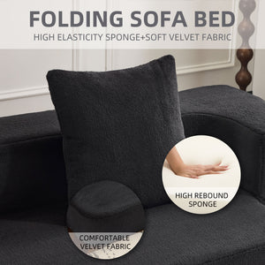 English Elm Ebern Designs Transformable Sectional Sofa Bed - Compact Chenille Lounger For Small Spaces & Flexibility W1829P280220