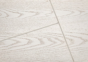 English Elm Antique Asteria Six-Drawer Dresser with Oak Veneer, Black Metal Bar Handles and Modern Geometric Flair Antique White 65 L x 21.5 W x 39.25 H B011P286904