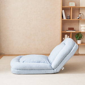 English Elm Triple Fold Down Sofa Bed – Compact, Metal Frame, Thick Cushion Comfort, Adjustable Back for Versatile Use Blue W244P196091