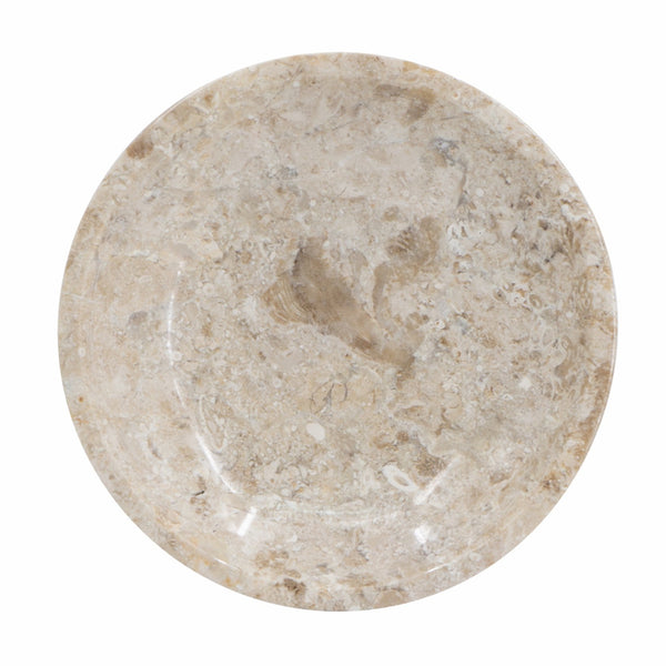 English Elm 6x6x1.5" Round Marble Decorative Bowl Cream - Versatile Entryway Catchall, Soap Dish & Orb Vessel, Modern Organic Charm W2078P358642