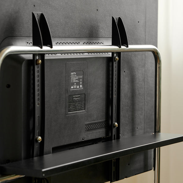 English Elm Walk 360° Movable TV Stand Antique Finish with Metal & Wood Shelves, Fits 43–70" TVs, 200lb Load Black W3318P307901