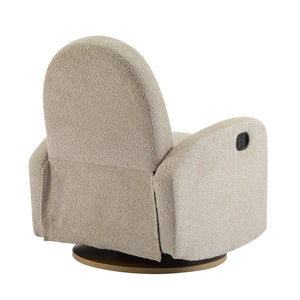 English Elm 360 Swivel Glider Recliner with Solid Wood Base Contemporary Upholstered Lounge Chair Almond N771P363407V