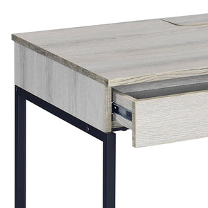 English Elm Natural Rustic Black Writing Desk with 2 Smooth Glide Drawers, 42.5" Wide Workspace for Home Office Productivity B062P184551