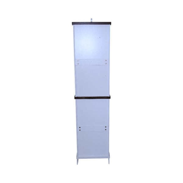English Elm Narrow Farmhouse Bathroom Storage Cabinet with Adjustable Shelves, Drawer & Tall Linen Tower Design White+Walnut W1412P271793