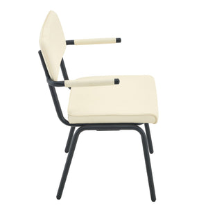 English Elm Dining Chairs Set of 2 Velvet Upholstered with Hangable Arms and Metal Legs W3493P449279